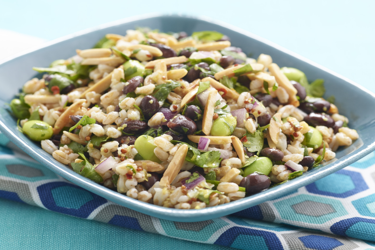 Almond, Farro And Black Bean Salad With Cilantro