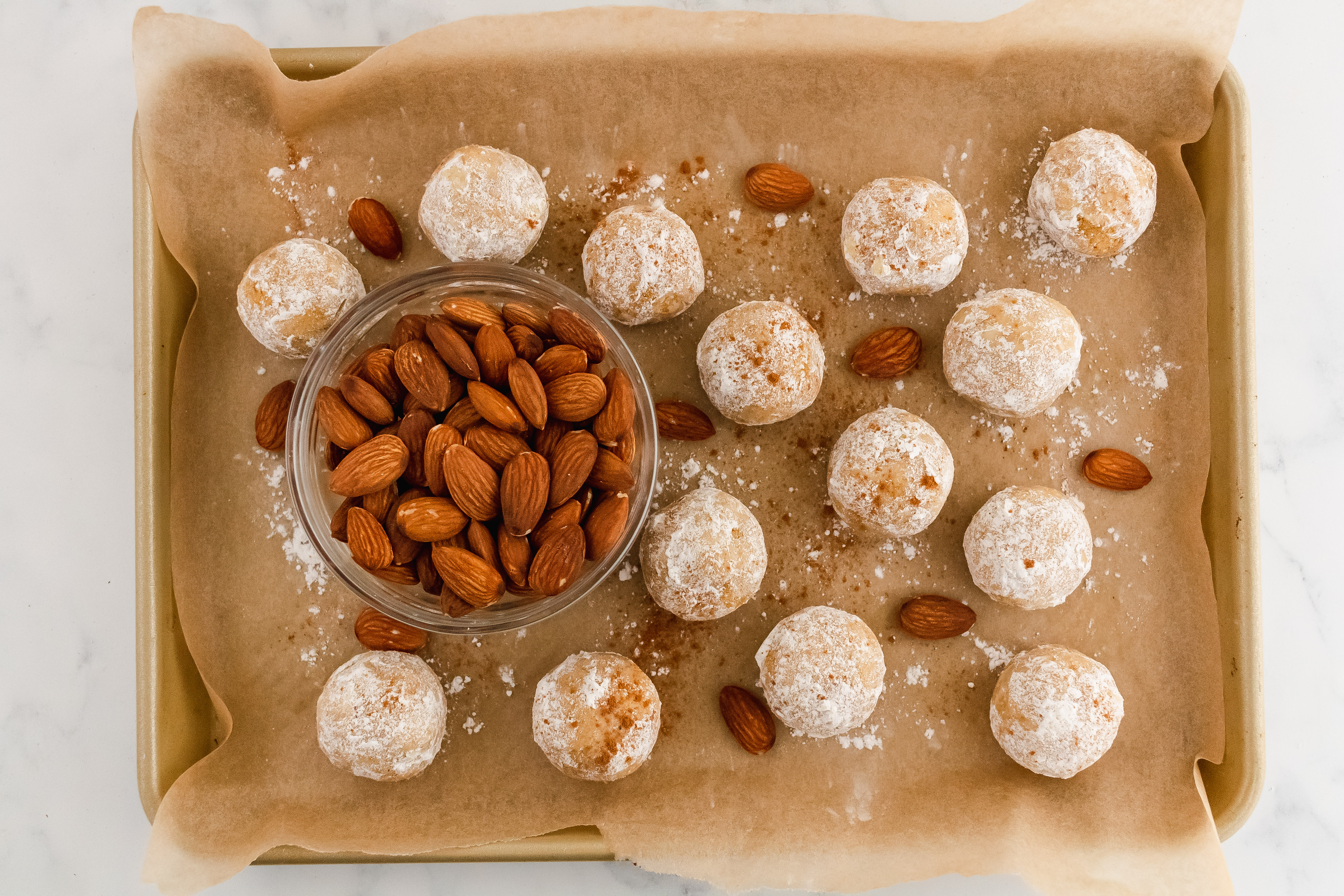 Pumpkin Almond Snowball Cookies