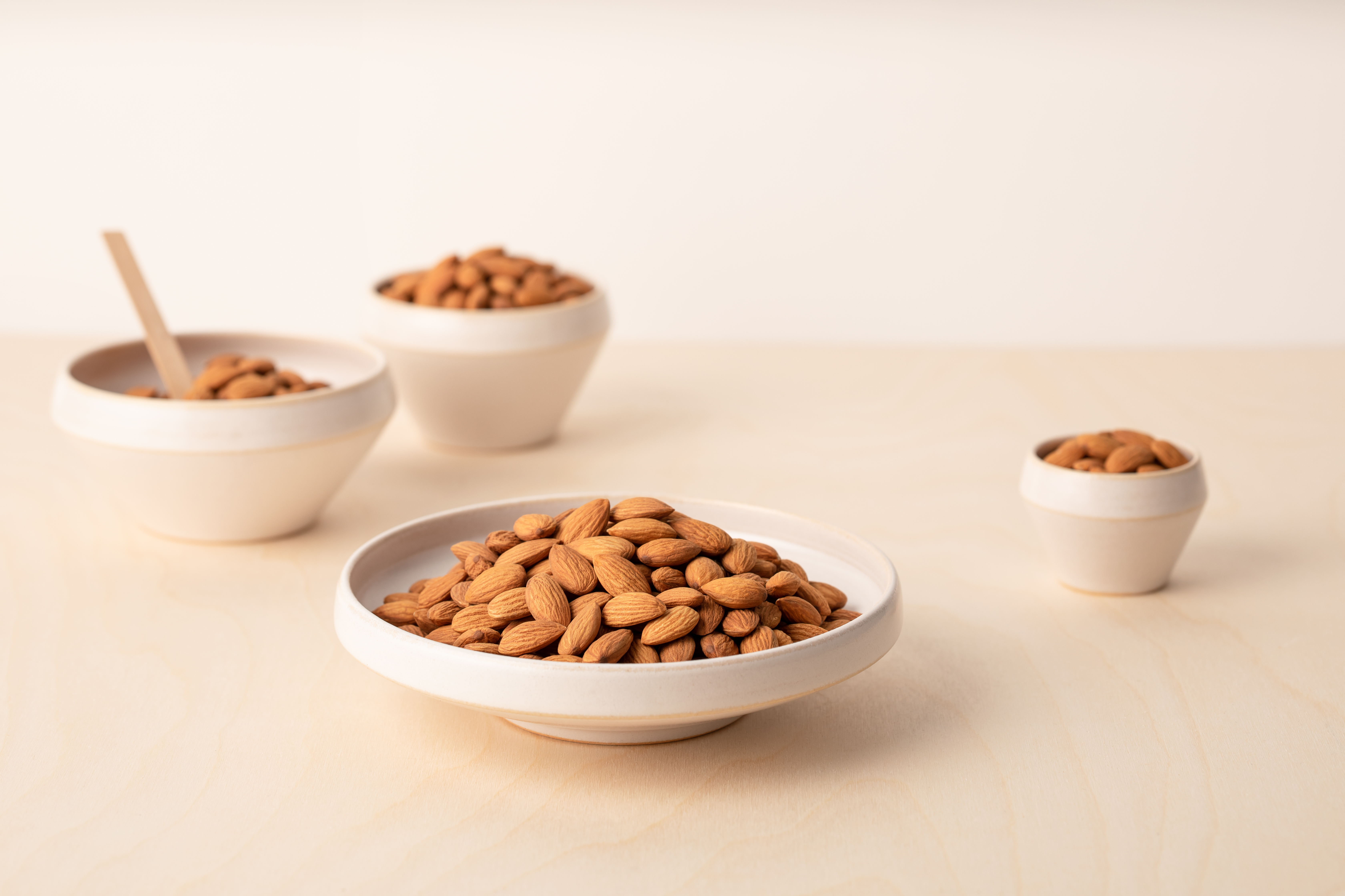 almonds on a white plate