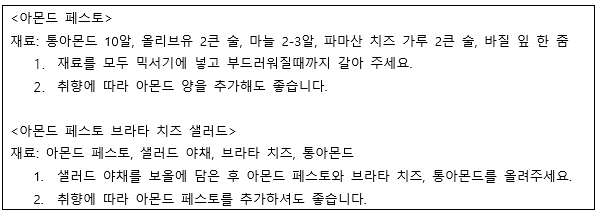 아몬드 페스토 부라타 샐러드 레시피