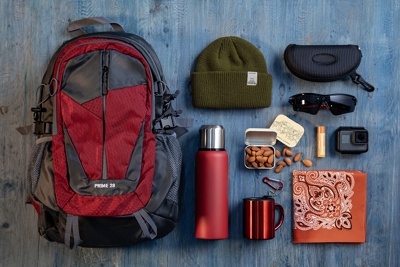 backpack and supplies